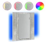 vidaXL LED Bathroom Mirror Cabinet Concrete Grey 40x12x45 cm Acrylic Mirror