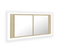 LED Bathroom Mirror Cabinet Washroom Mirror Storage Cupboard Organiser vidaXL