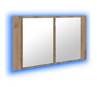 LED Bathroom Mirror Cabinet Washroom Sink Cabinet Mirror Furniture vidaXL