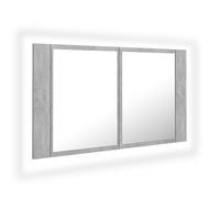 vidaXL LED Bathroom Mirror Cabinet Sonoma Oak 80x12x45 cm Acrylic Wall Mirror