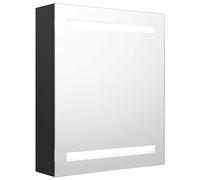 vidaXL LED Bathroom Mirror Cabinet Black Wall Cabinet Washroom Storage Unit
