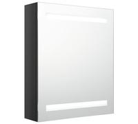 vidaXL LED Bathroom Mirror Cabinet Shining Black Washroom Storage Vanity Unit