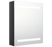 vidaXL LED Bathroom Mirror Cabinet Shining Black 50x14x60 cm, Black