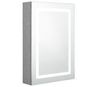 vidaXL LED Bathroom Mirror Cabinet Concrete Grey Washroom Storage Vanity Unit
