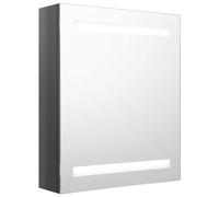 vidaXL LED Bathroom Mirror Cabinet Shining Grey Washroom Storage Vanity Unit