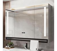 LED Bathroom Mirror Cabinet with Anti-Fog Button Illuminated Vanity Storage with Towel Rack Stylish Medicine Cabinet for nized Spaces