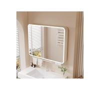 LED Bathroom Mirror Cabinet with AntiFog HD Silver Mirror Soft Lighting & Ample Storage70cm (27.5in) Latte Finish for Modern Bathrooms