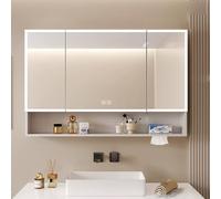 LED Bathroom Mirror Cabinet with Dimmable Light & Anti-Fog Smart Touch Switch Modern Medicine Cabinet with Integrated Lighting for Makeup and Paper Extraction