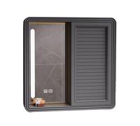 LED Bathroom Mirror Cabinet with Sliding Door AntiFog Light Round Corners WallMounted PreWired Perfect for Vanity or Sink Area (70x13x70cm)