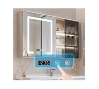 LED Bathroom Mirror Cabinet with Storage, Wall-Mounted Lighted Medicine Cabinet, Makeup nizer with Doors, Stylish and Functional for Toilets and Bathrooms