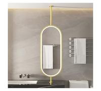 LED Bathroom Mirror, Double-sided Ceiling Mirror With 360-degree Rotation And 3-color Dimmable Lighting, Suitable For Hotel And Apartment Decor(Gold,40x80cm)