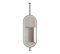 LED Bathroom Mirror, Double-sided Ceiling Mirror With 360-degree Rotation And 3-color Dimmable Lighting, Suitable For Hotel And Apartment Decor(Black,60x90cm)