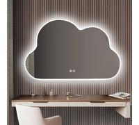 LED Bathroom Mirror Frameless Wall Mounted Mirror with Lights, Illuminated Dimmable Backlit Lighted, Anti-Fog, HD Tempered Glass Mordern Makeup Mirror Wall Mirror Vanity Mirror(50x70cm) (Def (Def