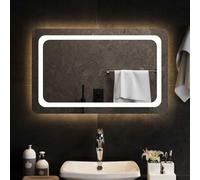 LED Bathroom Mirror Glass 80 x 50 cm with IP65 Protection, USB Port, Wall Mounted, Lighting for Bathroom, Bedroom, Hallway, Cosmetic Mirror for Make-Up and Shaving