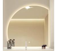 LED Bathroom Mirror - Irregular Half-Circle Design, 70cm Wall-Mounted Vanity Mirror for Modern Decor, Anti-Fog, Energy-Efficient, Stylish Lighting for Perfect Reflection