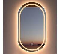 LED Bathroom Mirror Irregular Wall-Mounted Cosmetic Mirror with Dimmable 3-Color Lighting HD Glass 60 x 90 cm Stylish Hanging Mirror for Modern Bathrooms