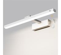 LED Bathroom Mirror Light with Motion Sensor and Switch 180° Rotating Wall Lighting Aluminum Cabinet Lamp 80cm 40W Vanity Sconce IP44 Makeup Lights Reading Lamps (White White (White Warm Light 50