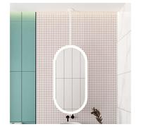 LED Bathroom Mirror Oval Floating Vanity Mirror with Ceiling Mount Decorative WallMounted Mirror for Sink 50 x 90 cm White - Stylish Lighting for Modern Bathrooms