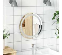 LED Bathroom Mirror Round 40cm Diameter Glass with IP65 Protection, Built-in Lighting, USB Interface and Wall Mounted Hook for Bathroom