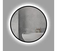LED Bathroom Mirror Round Wall-Mounted Makeup Mirror Backlit Vanity Mirror with Black Frame 50/60/70/80 cm Illuminated Bathroom Lighting Stylish and Functional