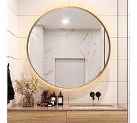 LED Bathroom Mirror Round WallMounted Gold Frame Backlit Makeup & Shaving Mirror Unbreakable Modern 50x50cm 60x60cm 70x70cm for Stylish Decor