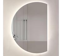 LED Bathroom Mirror Smart Half-Circle Wall Mirror Anti-Fog 3 Color Modes Touch Switch Home Decoration Right Cut 90x60cm Elegant Vanity Lighting