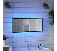 LED Bathroom Mirror Washroom Mirror Wall Mounted Mirror Engineered Wood vidaXL