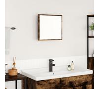 LED Bathroom Mirror Smoked Oak 40x8.5x37 cm Engineered Wood Berkfield Home Brown One Size