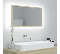 LED Bathroom Mirror Sonoma Oak 80x8.5x37 cm Acrylic