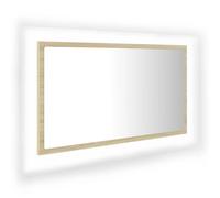 vidaXL LED Bathroom Mirror Sonoma Oak 80x8.5x37 cm Acrylic Washroom Mirror