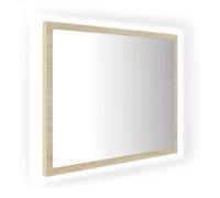 LED Bathroom Mirror Toilet Mirror Washroom Wall Mirror Engineered Wood vidaXL [EEK: A++ - E]