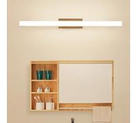 LED Bathroom Mirror Wall Lights Modern Minimalist Wall Sconces Solid Wood Waterproof Wall Lamps Vanity Mirror Lighting Fixture for Bedroom Living Room Shaver Corridor (Dark Wood White Light,60cm)