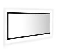 vidaXL LED Bathroom Mirror Black 100x8.5x37 cm Acrylic Washroom Wall Mirror