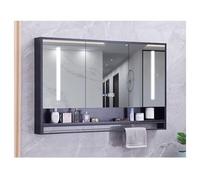 LED Bathroom Mirror with Demist Function Storage Space WallMounted 60 x 75 cm - AntiFog Modern Design for Stylish Bathrooms Easy Installation