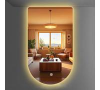 LED Bathroom Mirror with Dimmable Backlight Arch Design 40x70cm Anti-Fog Memory Function 3 Color Options - Illuminated Wall Mirror for Modern Bathrooms