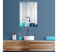 LED Bathroom Mirror with integrated Digital Clock, 80 x 60 cm, Bathroom mirror all around LED Illuminated Energy Class A +