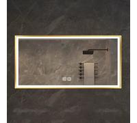 LED Bathroom Mirror with Lights, Wall Mounted Anti-Fog Vanity Mirror, Dimmable withTemperature Settings, Metal Frame