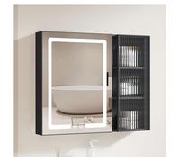 LED Bathroom Mirror with Storage Backlit Vanity Mirror Modern Design Wall-Mounted Makeup Mirror Sleek Bathroom Accessory Stylish and Functional Mirror for Any Bathroom.