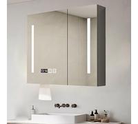 LED Bathroom Mirror with Storage Wall-Mounted Wooden Medicine Cabinet Smart Vanity Mirror with Demisting 3 Light Features for Enhanced Illumination
