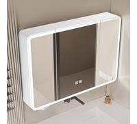 LED Bathroom Play Cabinet White 90cm/35in Modern Design No Hardware Integrated Lighting Versatile Storage for Kids' Toys and Essentials Perfect for Bathroom nization