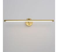 LED Bathroom Vanity Light Brass Mirror Cabinet Lamp Frame Picture Lighting, Linear Vanity Wall Sconce 270° Rotation Mirror Front Lamp 3 Color Mode Gallery Picture Lights