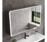 LED Bathroom Vanity Mirror with Anti-Fog Aluminum Medicine Cabinet with HD Mirror & Storage Wall-Mounted Touch Switch Paper Extraction Hole - Modern Design for Easy nization