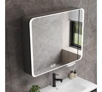 LED Bathroom Vanity Mirror with Storage - Aluminum Medicine Cabinet with Anti-Fog HD Mirror & Touch Switch Wall-Mounted with Paper Extraction Hole - Stylish & Functional Bathroom Accessory