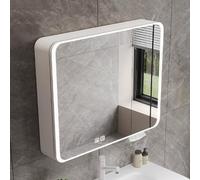 LED Bathroom Vanity Mirror with Touch Switch Aluminum Medicine Cabinet with Anti-Fog HD Mirror & Storage Wall-Mounted Design with Paper Extraction Hole - Stylish & Functional