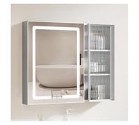 LED Bathroom Vanity Mirror with Wall-Mounted Storage, Smart Makeup Mirror, Modern Design for nized Bathroom Space