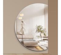 LED Bathroom Wall Mirror 47in Dimmer Touch Anti-Fog 3 Colors Backlit Frameless Semi-Circle Design Modern Vanity Mirror for Home Decor