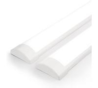 LED Batten Light 2ft & 4ft - Super Bright 4000K Cool White, Slim Integrated Tube Light, Energy Efficient, Flicker-Free, Easy Install - Indoor Garage, Workshop, Office, Utility Room (2, 4ft)