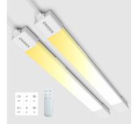 LED Batten Light Under Cabinet Lights with Plug in. Fluorescent Strip Light 3000-6500K Dimming and Color. with Wireless Control Panel and Remote Control.36W for Garage,Closet,Office,Shed (120CM-2PCS)