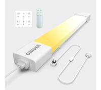 LED Batten Light Under Cabinet Lights with Plug in. Fluorescent Strip Light 3000-6500K Dimming and Color. with Wireless Control Panel and Remote Control.15W for Garage,Closet,Office,Shed (40CM-1PCS)