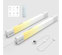 LED Batten Light Under Cabinet Lights with Plug in. Fluorescent Strip Light 3000-6500K Dimming and Color. with Wireless Control Panel and Remote Control.18W for Garage,Closet,Office,Shed (60CM-2PCS)